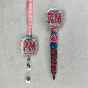 RN Badge Reel Lanyard and Pen Set